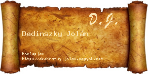 Dedinszky Jolán névjegykártya