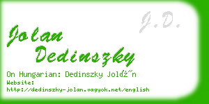 jolan dedinszky business card